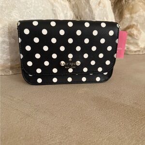 Kate Spade Black and White Polka Dot Clutch